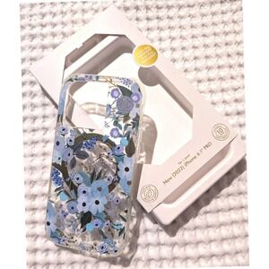 Rifle Paper Co iPhone 14 Pro Case MagSafe Hydrangea Blue Floral 10ft